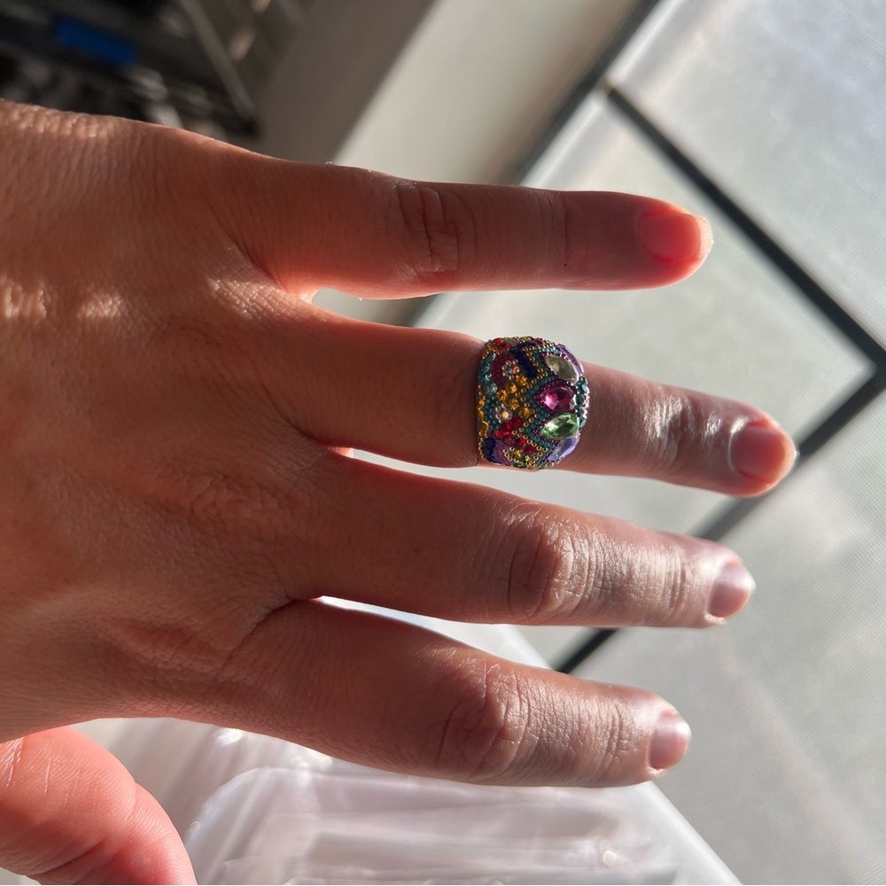 Vibrant Multicolor Gemstone Ring - image 5